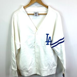 NWT MLB LA Dodgers oversized White sweatshirt Cardigan size S